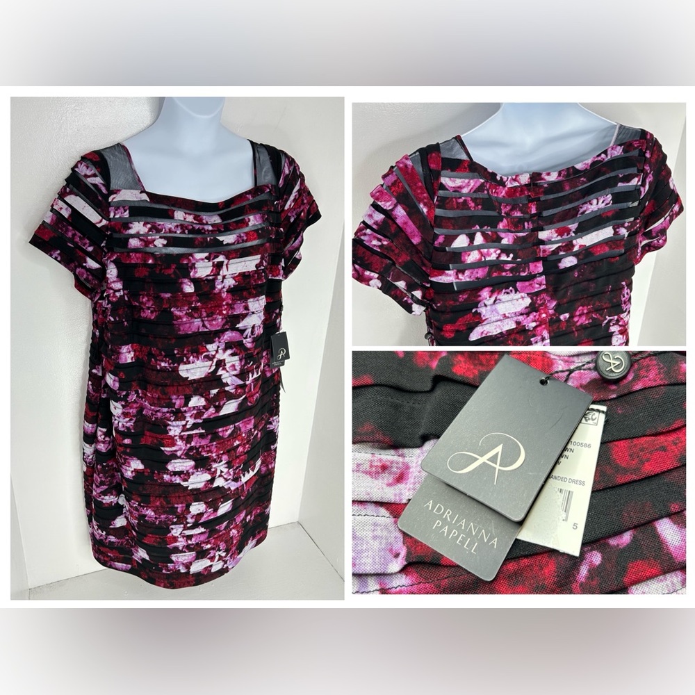 Adrianna Papell NWT Sheath Dress‎ Size 24W Floral Cocktail Prom Formal Wedding